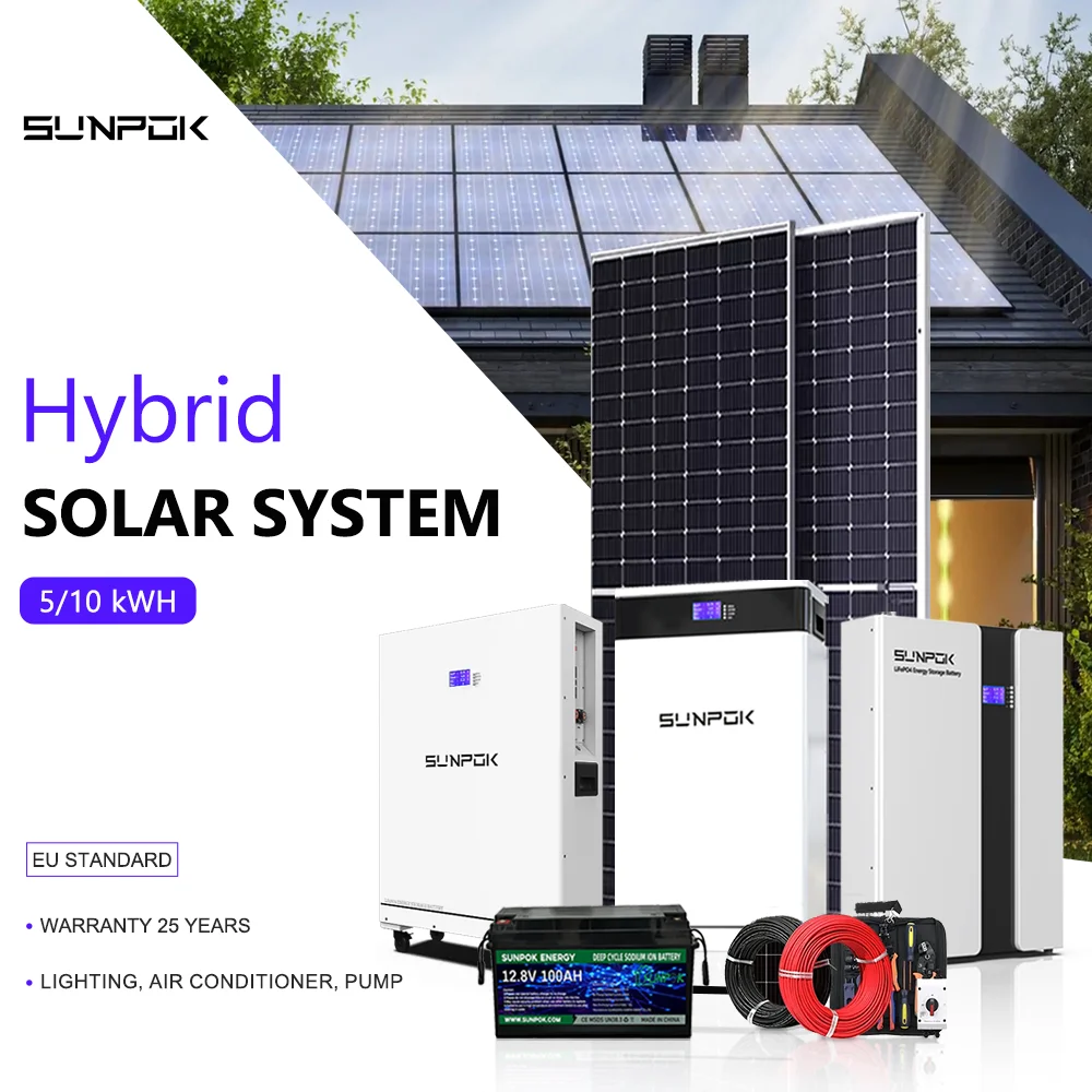 Солнечная энергосистема Sunpok 10 кВт для сборных домов 3 5 домашняя солнечная панель комплект Growatt от сети система