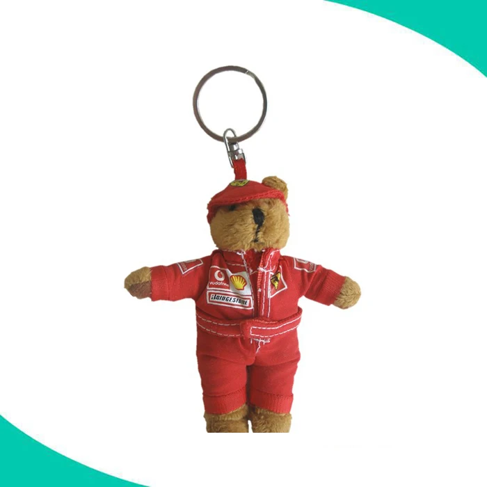 Lovely plush bear keychain wholesale T-Shirt bear keyring personalised custom teddy bear keychain