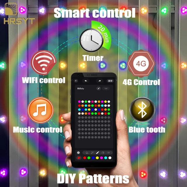 Ip67 Rgbw RGB Pixel Led Point Light ws2801 100 5inch Addressable Permanent Holiday Outdoor String Light