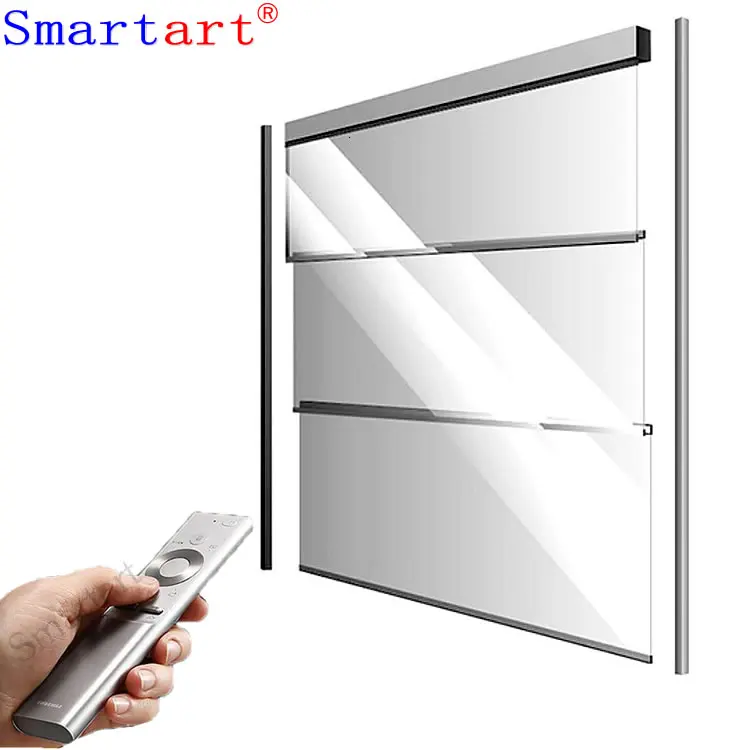 
Automatic vertical sliding guillotine window for glass balcony 