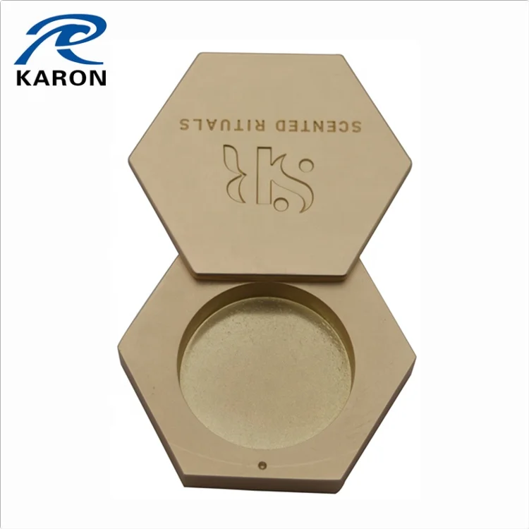 top quality wholesale custom hexagon matte gold gel perfume container in China