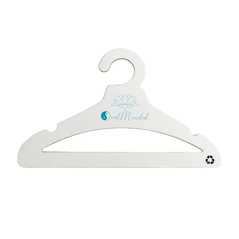 Индивидуальный логотип экологически чистые бумажные вешалки для одежды с принтом от
