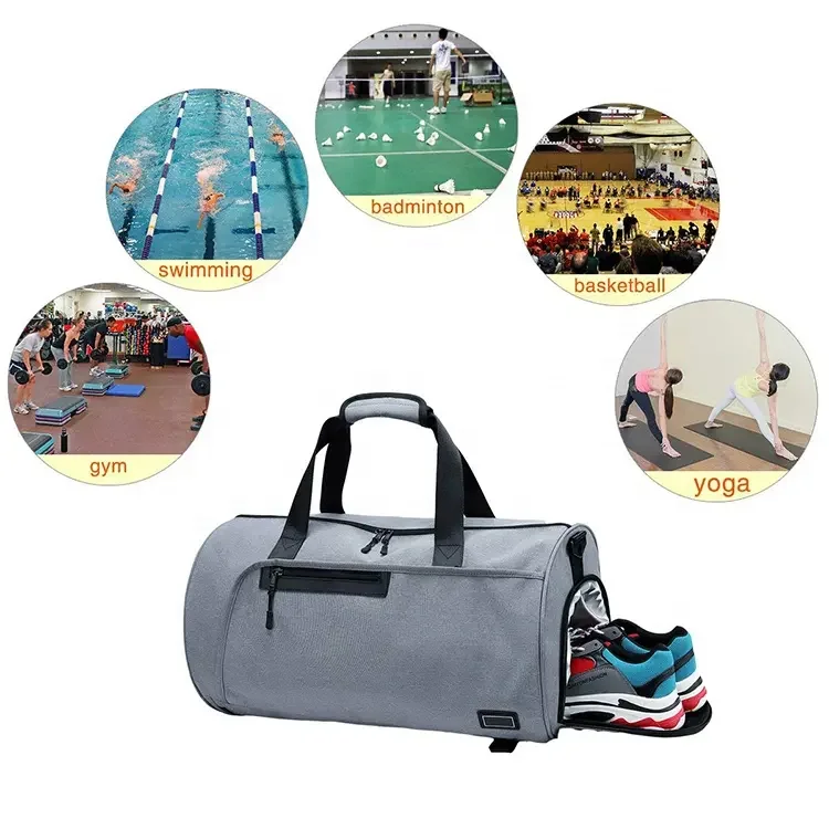 New Style Custom LOGO Multi-Functional Carry-on Waterproof Travel Weekender Shoe Compartment Sports Gym Duffel Bag