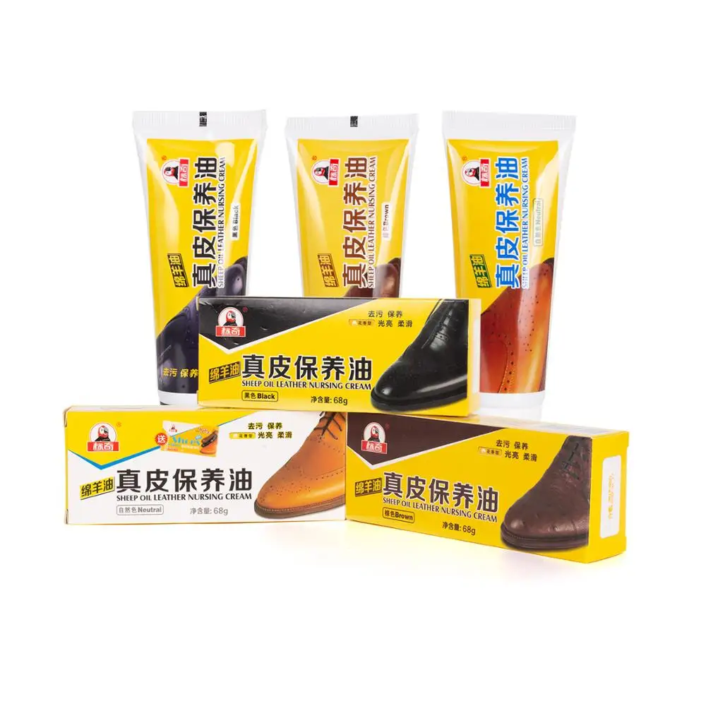Creamy Leather Shine Popular Sheep Oil Factory Supply In China Biaoqi Brand Cream Paste High Quality Shoe Polish 60 Grams Tubes
