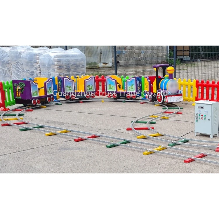 Outdoor Kids Electric Train Games Zoo Train Amusement Park Children Rides With Tracks