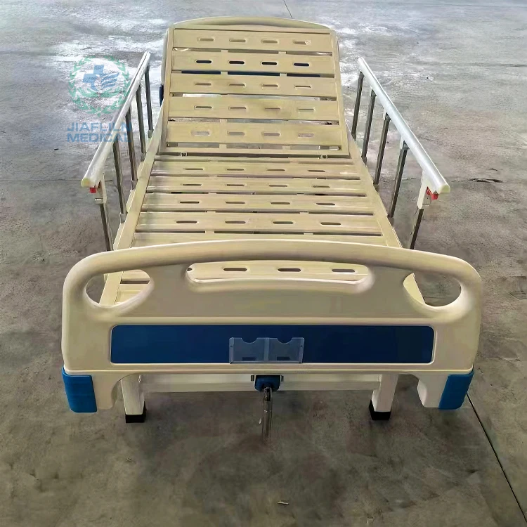 High quality double crank manual patient bed with dual function folding bed
