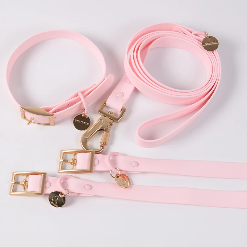 Wholesale Waterproof Rubber Premium Dog Collars Leashes New Design Multi-colors PVC Coated Dog Collar and Leash Set