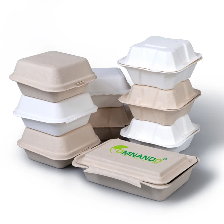 takeaway food packaging disposable box sugarcane sanitary tableware for restaurant hotel diner