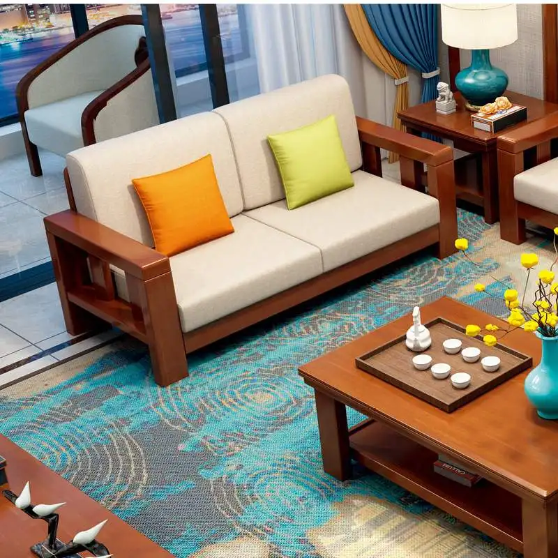 Wooden Frame Fabric Furniture Sectional Living Room Sofas Classical Modern Style Sofa