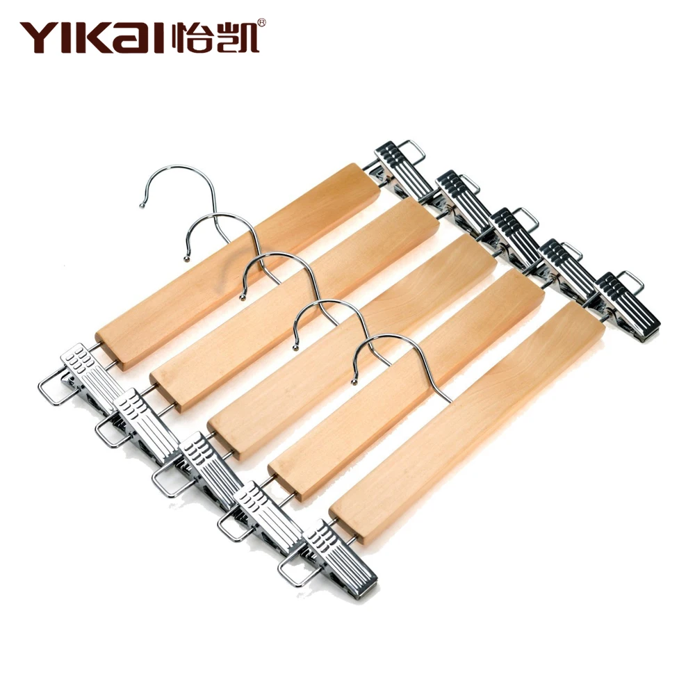 Classic Hot Selling Pants Hanger with Smooth Metal Clips for Skirts Display Hanger