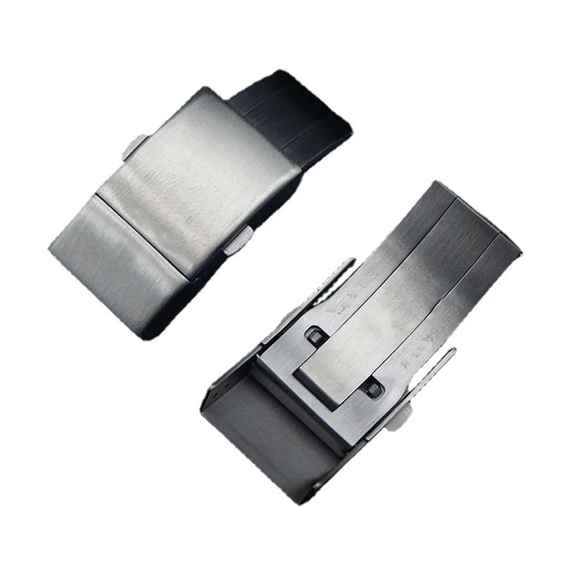 19mm Diver Watch Clasp Brushed Steel Folding Watch Buckle Deployment Clasp Push Button Clasp Watch Band Buckle Stainless Steel