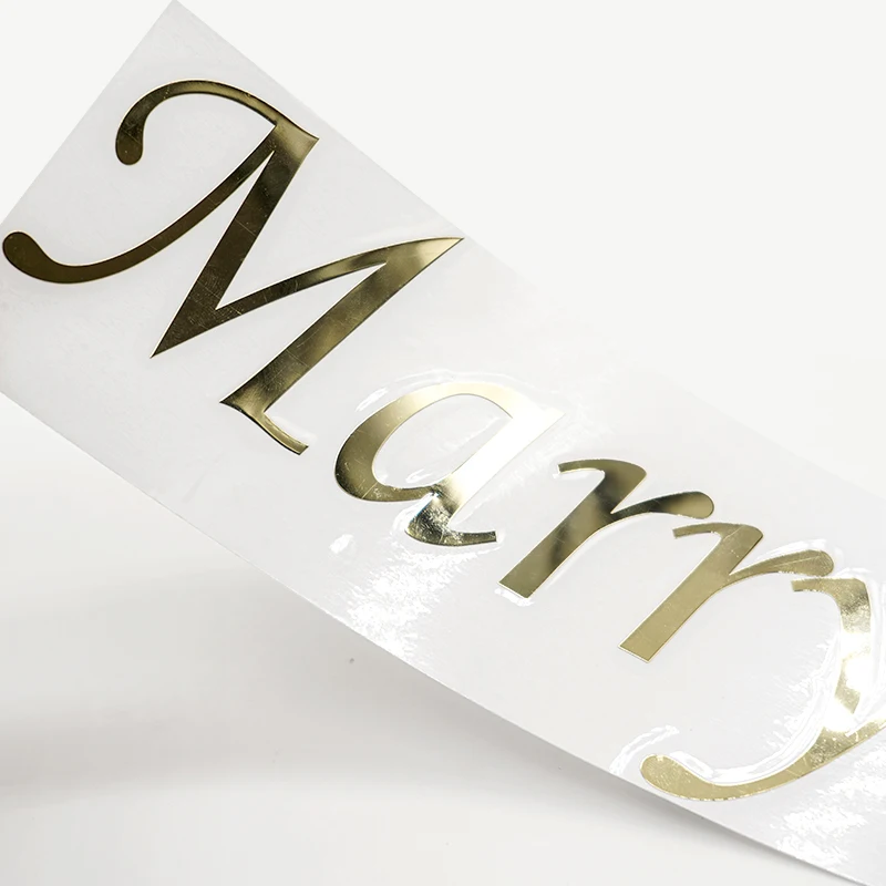 Custom clear gold foil heat gold transfer electroforming metal nickel 3D sticker label logo uv decal vinyl transfer sticker