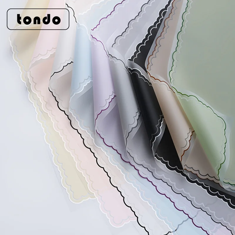 58x58cm flower wrapping paper small handkerchief jelly film lace edge mist paper waterproof bouquet wrapping paper