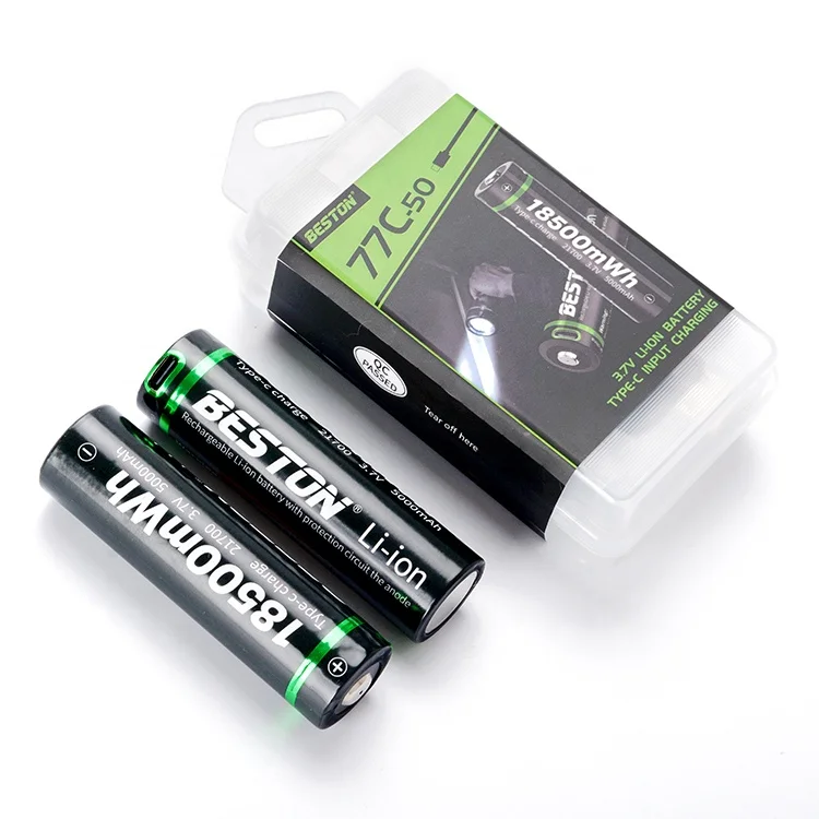 Перезаряжаемая литий-ионная батарея с защитной цепью 3,7 в 21700 5000 мАч Тип C Usb Батарея