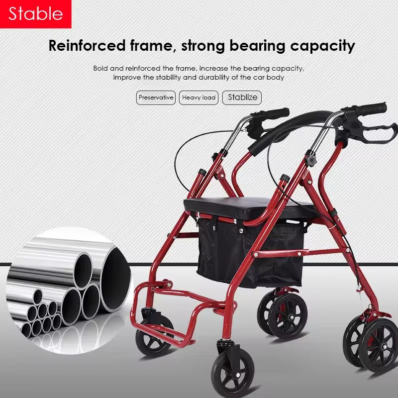 Aluminum rollator/walker with wheels and seat/mobility with wheels and seat