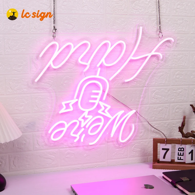 neon party accessories Pink 3D Art Wall-Mount Hang Up home neon lighting neon sign