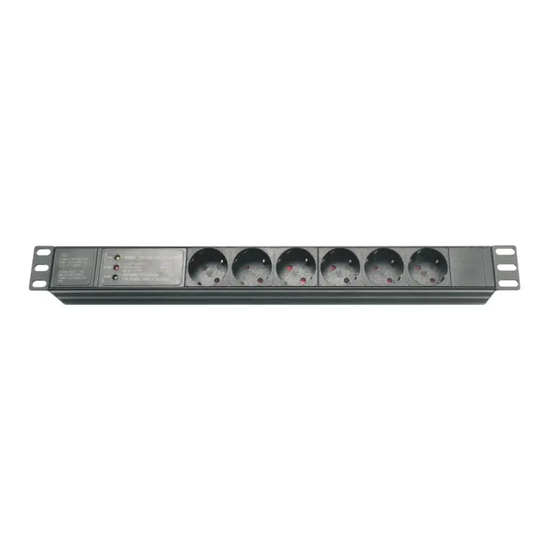 19' 1U Rack Mount 6 way Schuko Type Surge protected Power Distribution Unit PDU