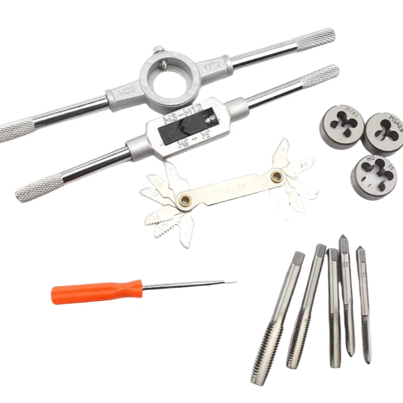High Quality Best Tap Die Set Large Thread Cutting Tool Spiral Flute Screw Drill Bits Hand Tap Die Kit Targeted Large Thread