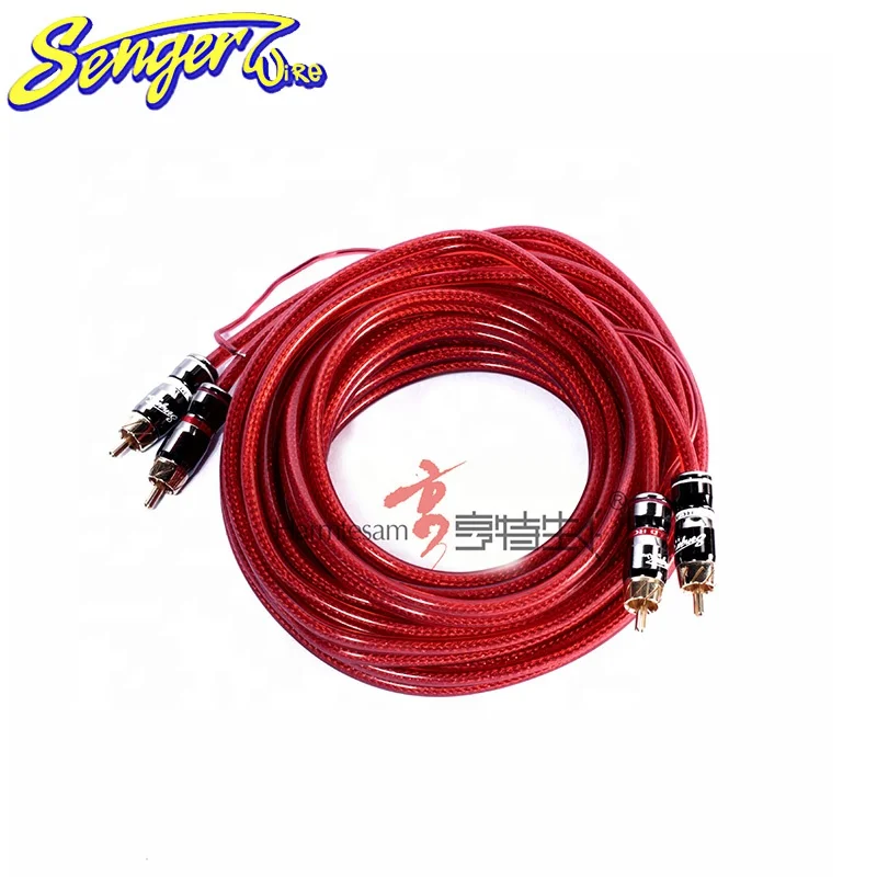 Автомобильный аудио усилитель мощности модифицированный провод RCA провод аудио красный плетеный сетчатый SG-001 5 м