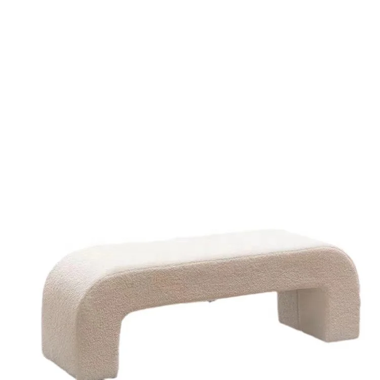 Light luxury soft bag cashmere bench living room fashion sofa stool bed end stool shoe stool
