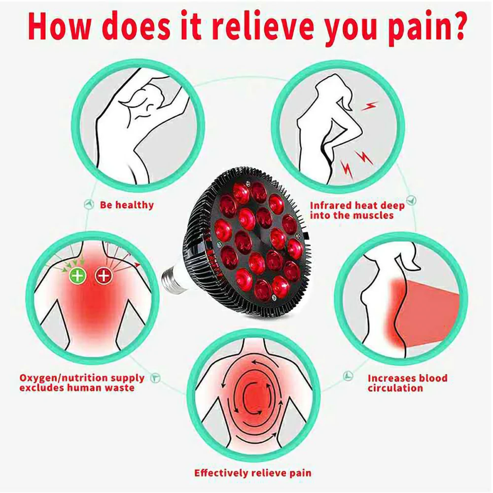 Wholesale Muscle Pain Relief 660nm 850nm Red Infrared 54w portable led red light therapy bulb