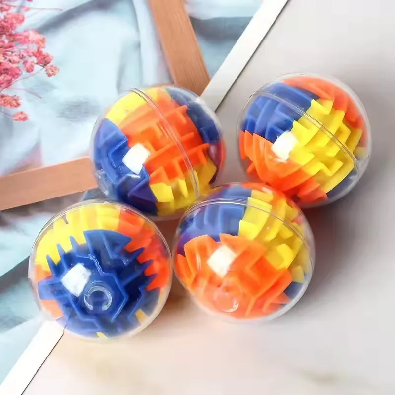 Wholesale Educational Decompression Puzzle Fidget Toy Plastic Transparent 3D Ball Maze Ball Circular Rotating Track Toy