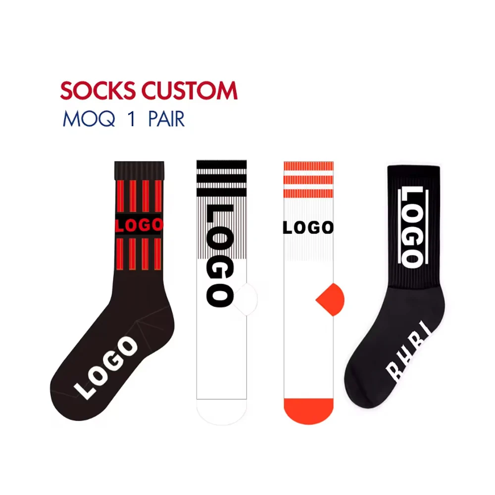 REMOULD men custom made skate team cushioned socks cotton with packaging high quality grip sports crew socks custom logo