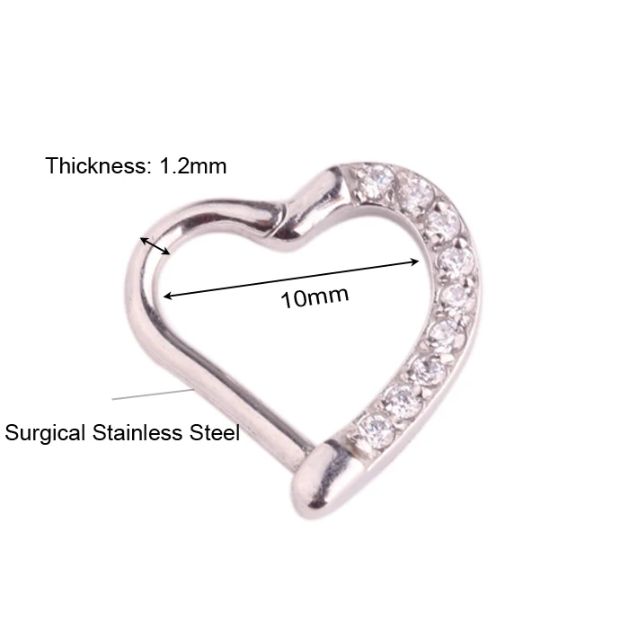  100% нержавеющая сталь литье сервис драгоценные камни сердце петля перегородки Кликер
