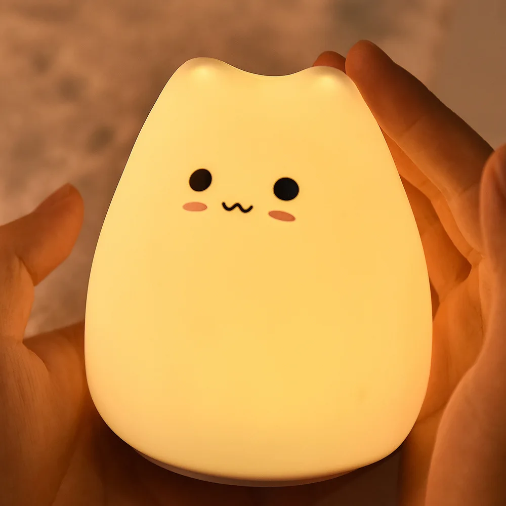 Eye-care Led Squishy Animal Night Lamp Auto off Usb Charging Kids Reading Lamp for Bedroom Living Room Decoration