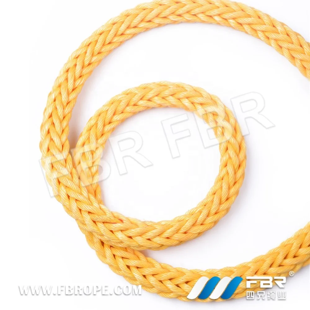 pp  floating mooring rope polypropylene danline towing rope  polyolefin rope  for boat 8 strand or 12 strand