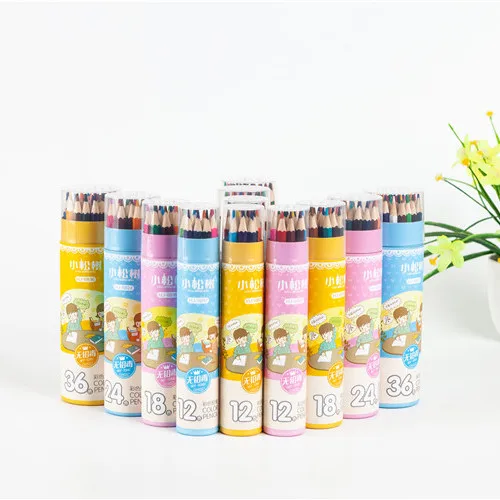 Factory selling wholesale good quality paper tube 12/18/24/36/48 color 3.0 lead wood colored pencil drawing