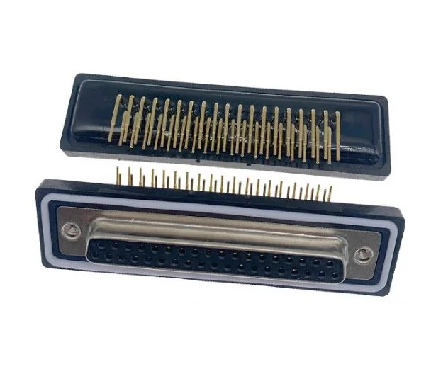 Lycn 9pin 15pin 25pin 37pin IP67 PCB Right Angle Type Male Female Dual Row Waterproof DR D-sub Connector Gold Plated Machine Pin
