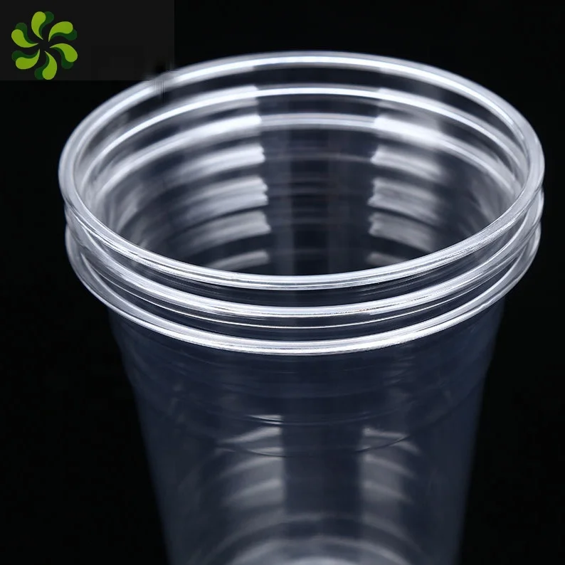 Biodegradable Disposable Transparent PLA Plastic Deep Cup 20 oz Beverage Cold Drinking Cup