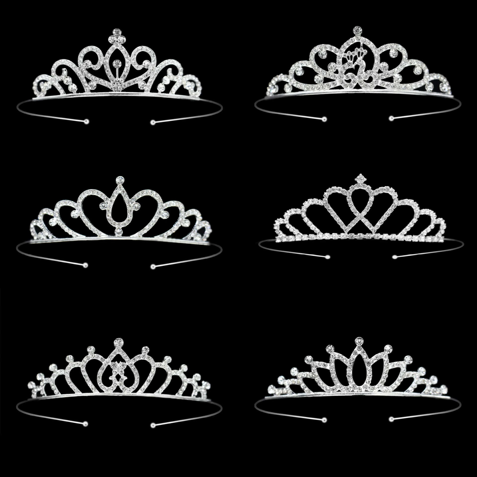 Wholesale Party Accessories Birthday Wedding Bride Kids Tiara Hair Hoop Princess Children Crowns And Tiaras for Girl