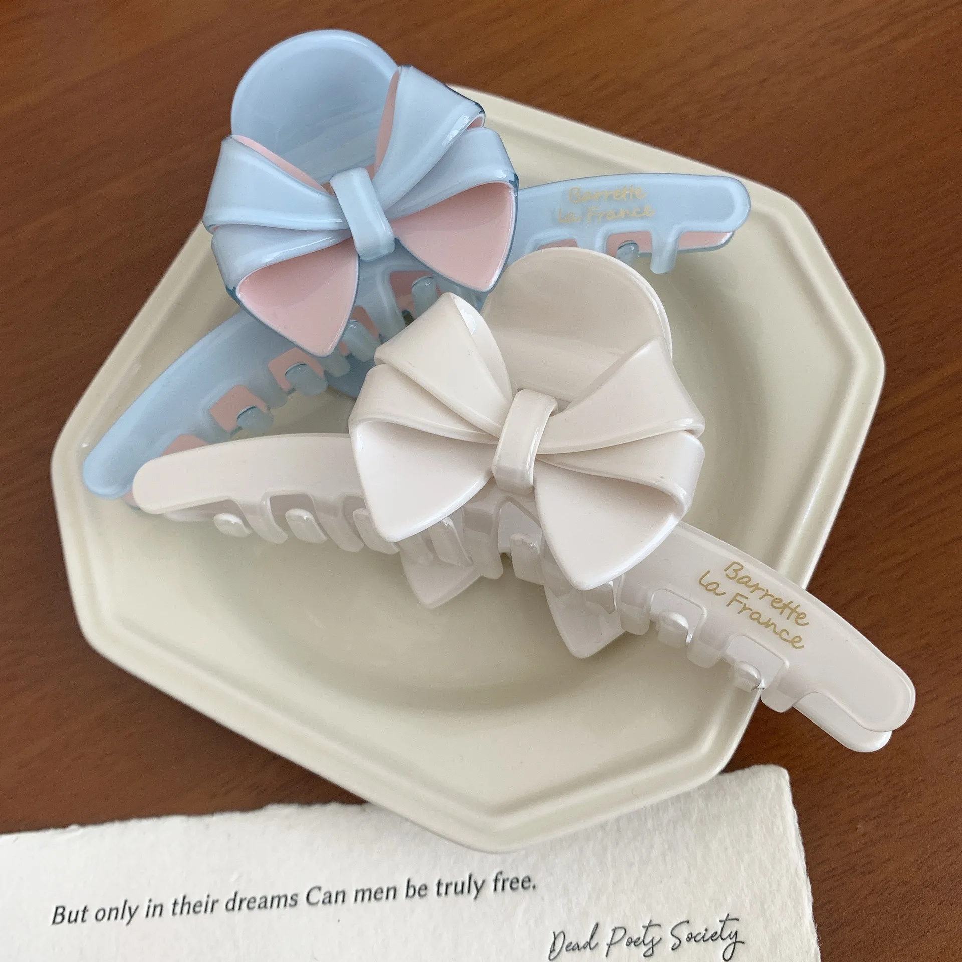 Dowell French Fashion New 3D Design Bow Shape Sweet Acetate Elegant Hair Claw Clips
