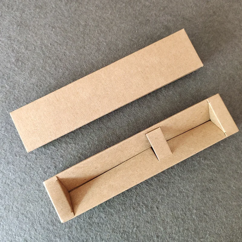 Wholesale simple pen case with a cover at both ends Cheap kraft paper simple pen packaging promotional all-purpose pen case
