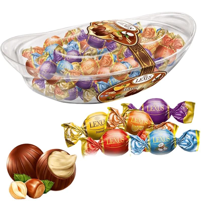 Lexus Compound Chocolate with Mixed Fruit Hazelnut Peanut Creams 800gr PVC Packing Turkey Candy
