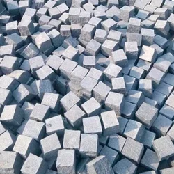 Outdoor Flame Cut Floor Tiles Cobblestone Paver G684 Black Granite