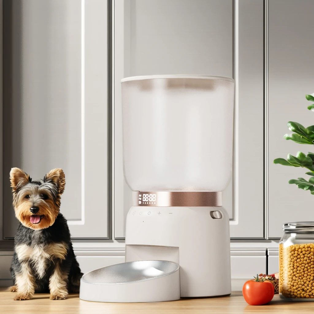 Wholesale  small Digital Display Automatic Pet Food Dispenser Timber Smart Pet Bowls & Feeders with Voice Recording