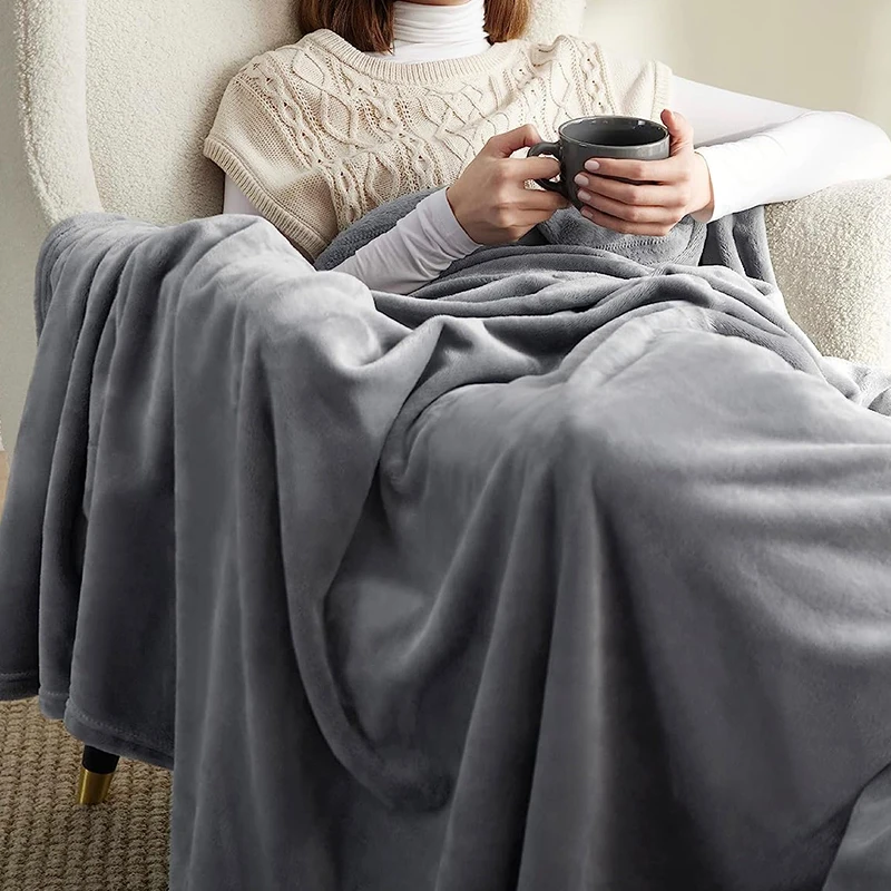 Китай, лидер продаж, из микрофибры, большие однотонные Супермягкие качественные флисовые толстые Утяжеленные фланелевые одеяла для зимы