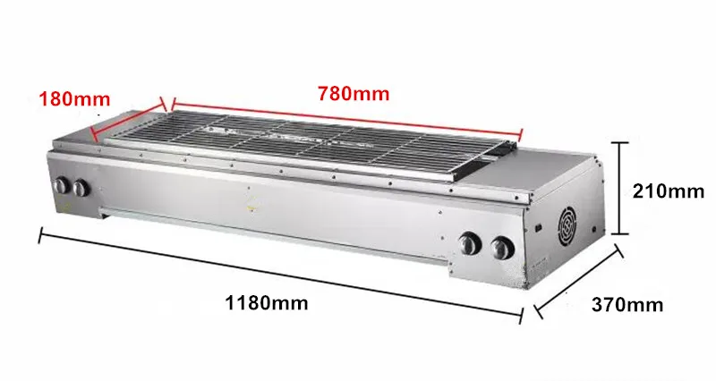 Restaurant equipment homemade indoor professional smokeless stainless steel lpg gas bbq grill