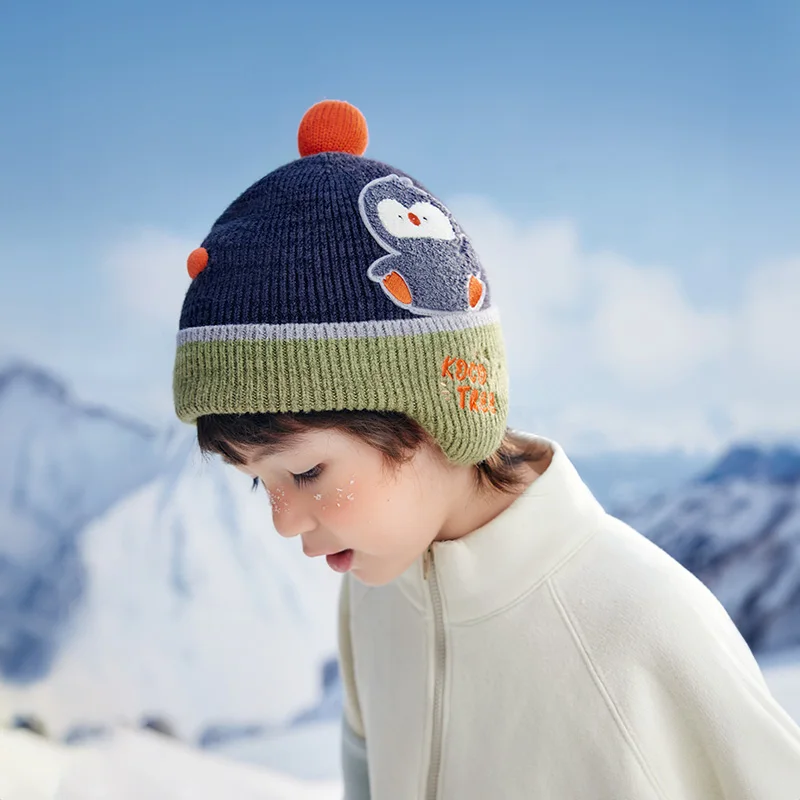 KOCOTREE Winter Autumn Kids Headwear Children Hat Print Knitted Cute Cartoon Casual Boy Girl Hat