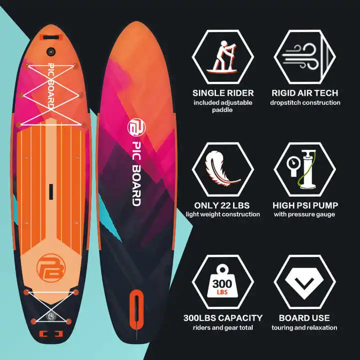 PIC Waterplay Surfing Yoga Board Fishing Inflatable Stand Up Paddle Boards 11 ft 6 Sup Board