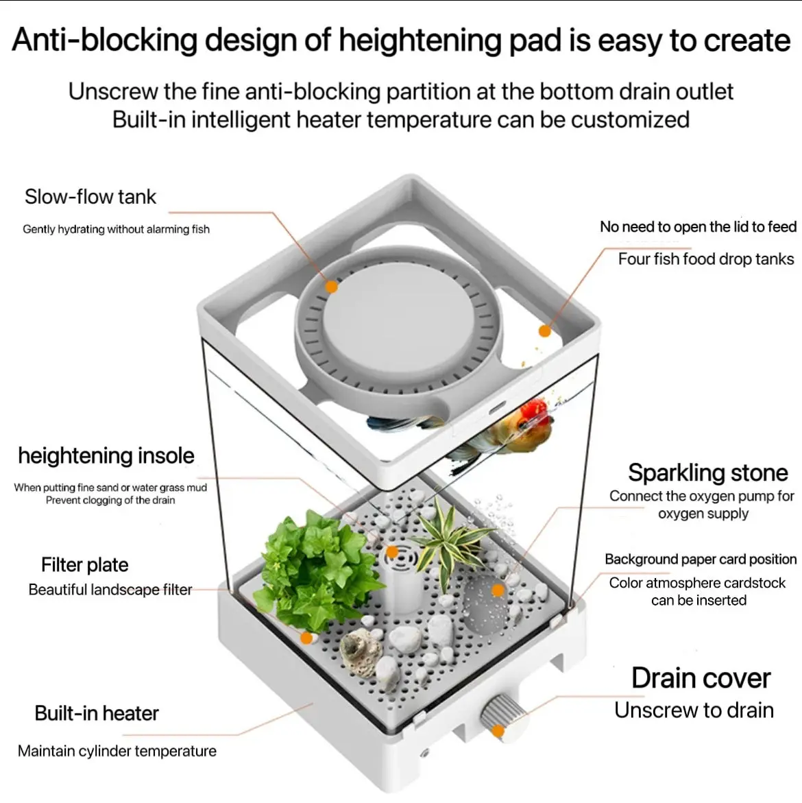 Smart Eco Desktop Office Mini Landscape Fish Tank Mini portable Fish tank Aquarium and accessories aquarium fish tank