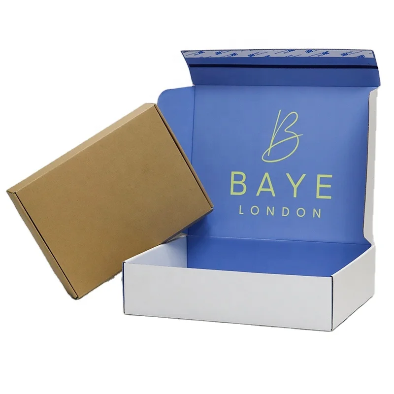 One-step service custom corrugated Self sealing  mailer box self adhesive tear away strips shipping zipper foldable gift box