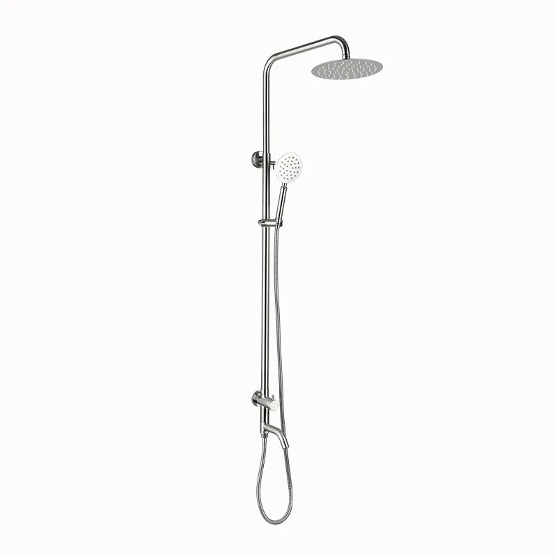 SUS304 Cold Water Shower System Shower Faucets Sets Complete with 3-way Shower Valve and Trim Kit Brushed Stainless Steel Modern