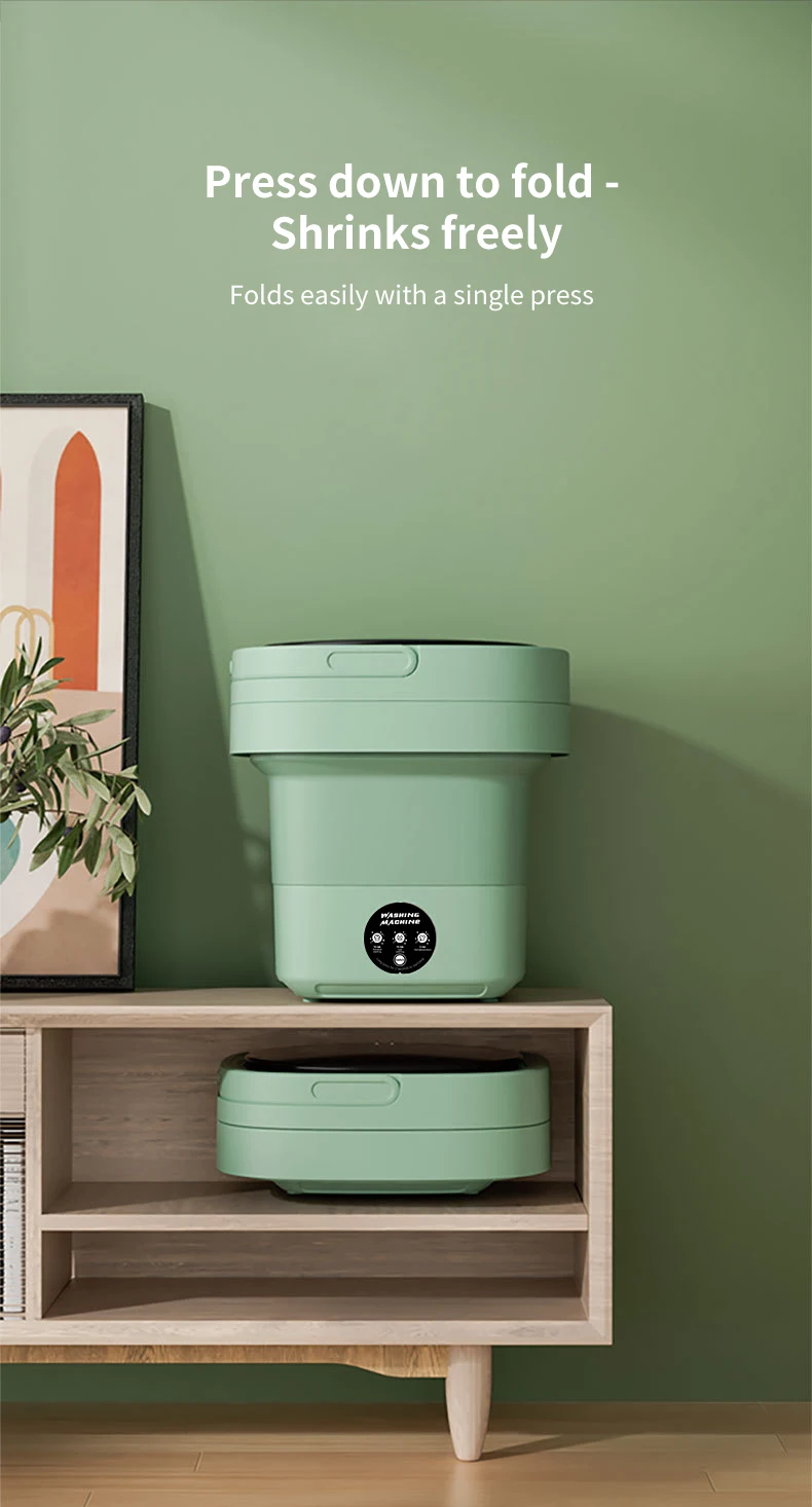 Factory outlet 8L Low Noise Folding Portable Washing Machine with Ag+ and 36W Powerful Laundry Power