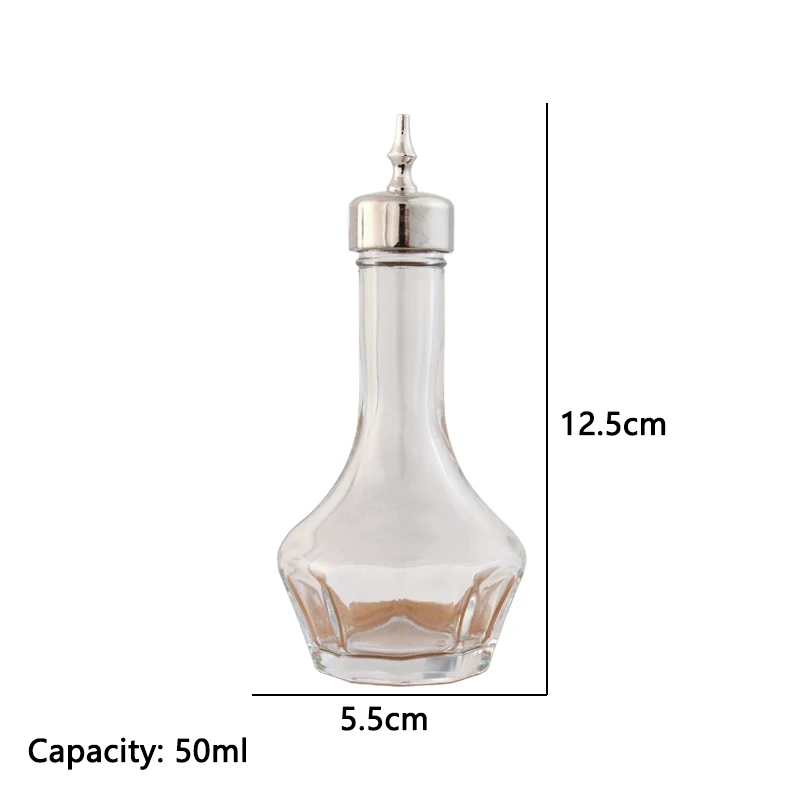 Factory Direct Wine Bottle Glass Vermouth Bitter Essence Bottle Bar Cocktail Metal Lid Bitter Essence Bottle