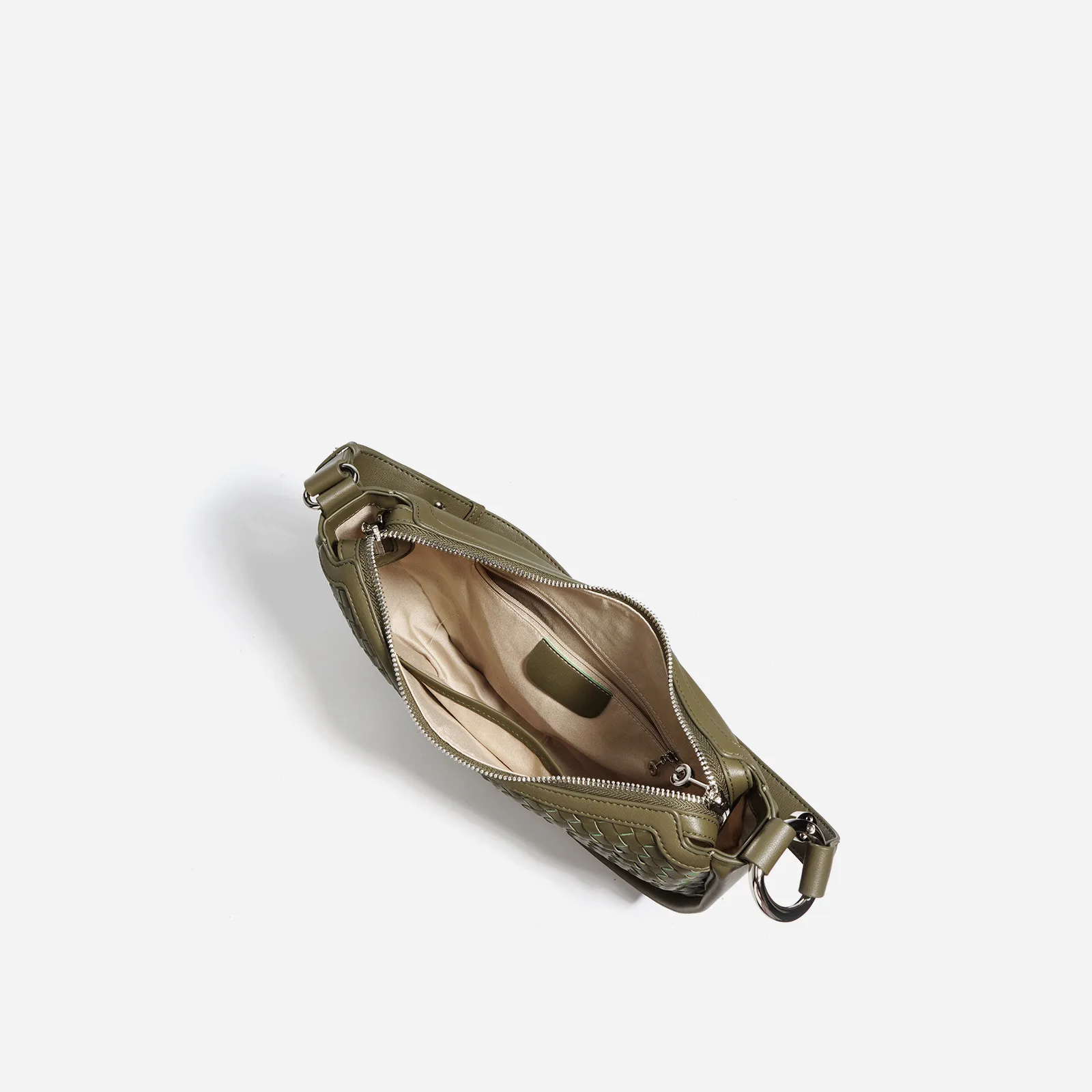 Factory Wholesale Fashion Trends Vintage Handbags Genuine Leather Woven Crescent Armpit Shoulder Bags For Women