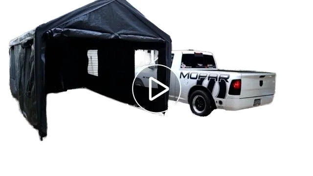 NOWENSOL Heavy Duty 12x20ft Portable Car Port Garage Steel Metal Frame Canopy with Removable Sidewalls Doors Outdoor Garden Use
